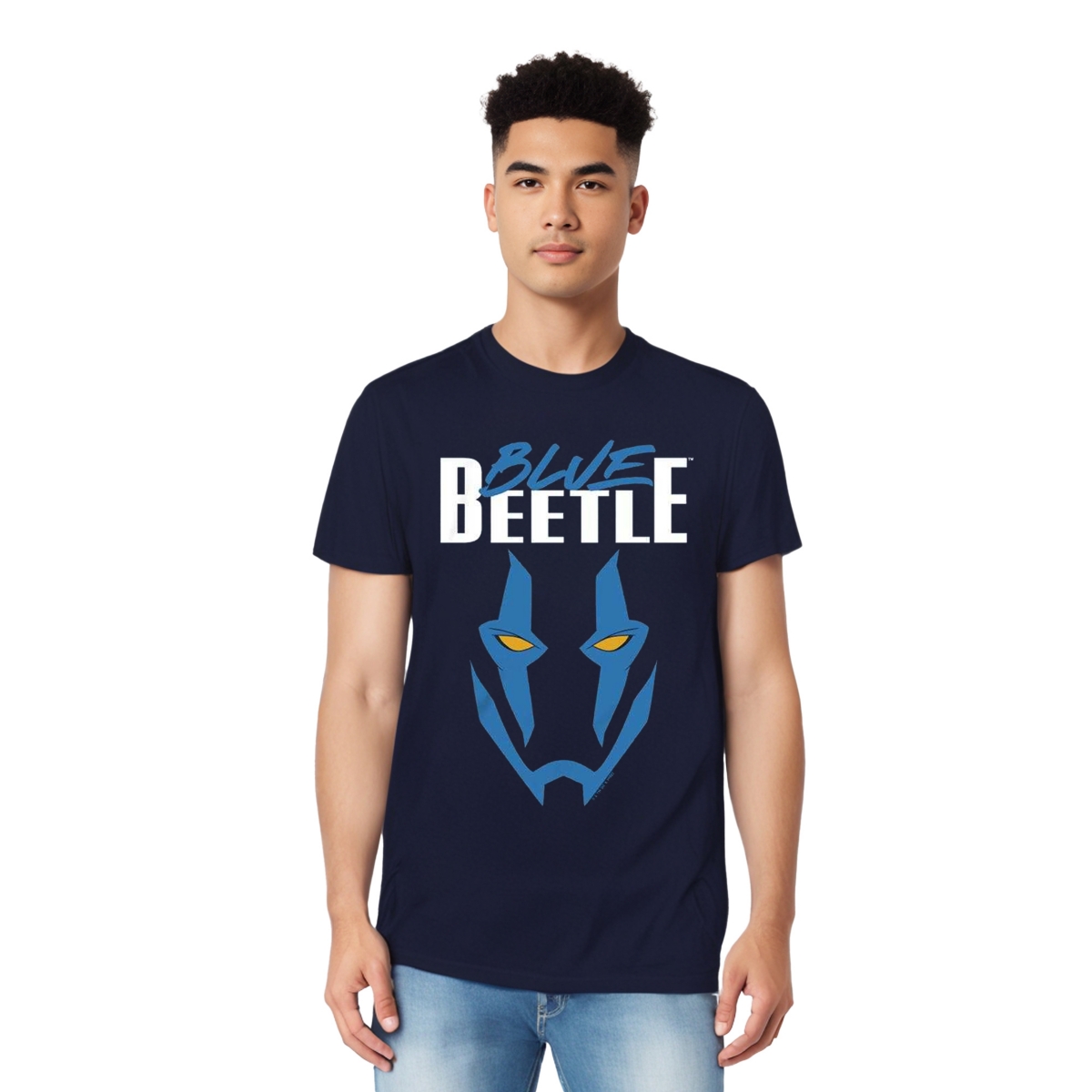Mens Mask Adult Heather Tee / T-Shirt - Navy