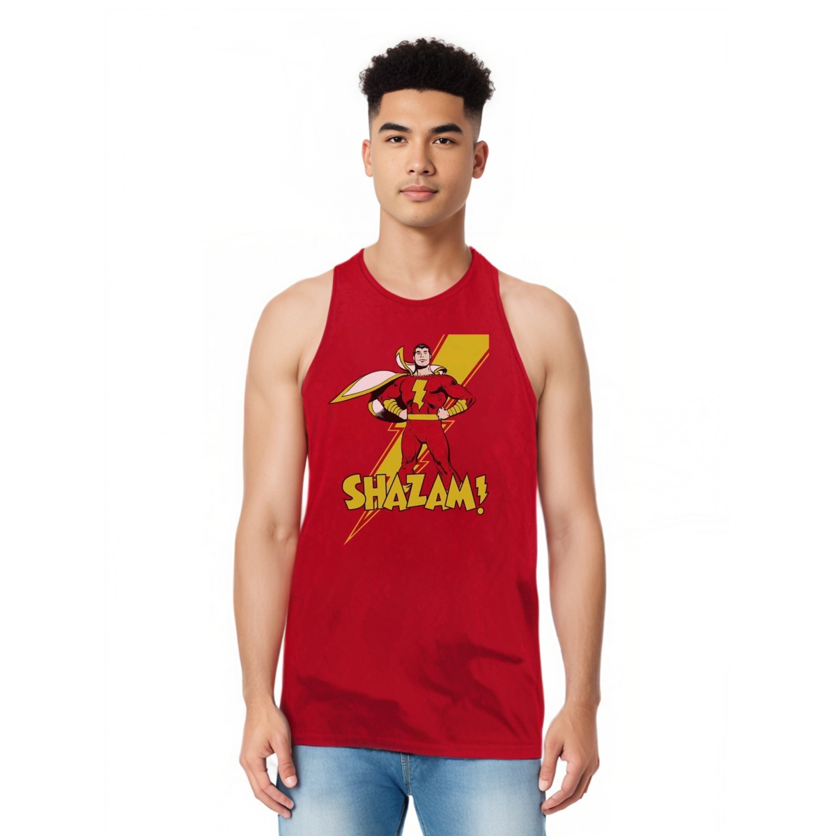 Men's Dc Comics Shazam Shazam Adult Tank Top - Red