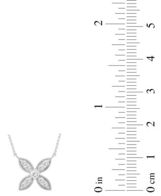 Diamond Flower Pendant Necklace (1/4 ct. t.w.) in 10k White Gold