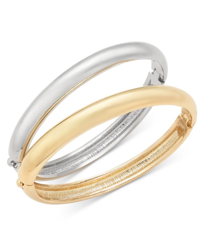 On 34th 2-Pc. Two-Tone Bangle Bracelets