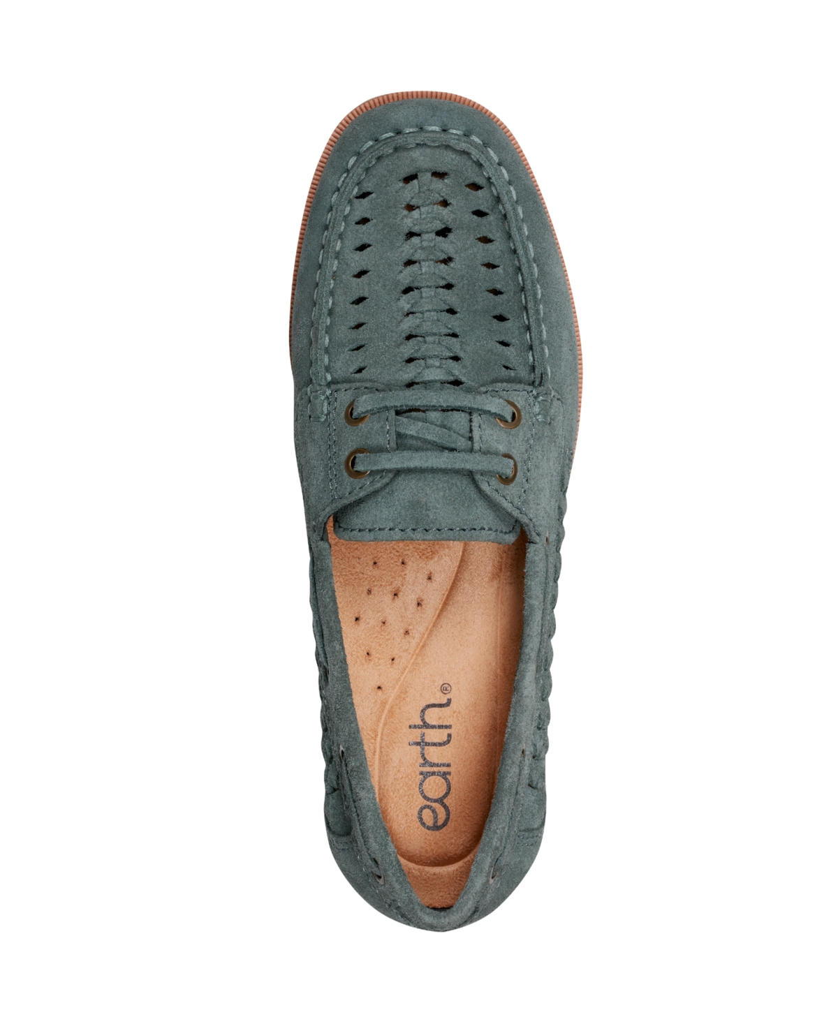 Shop Earth Women's Wishing Woven Slip-on Boat Shoe In Green Suede