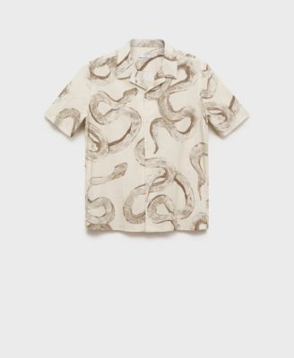 Men's Slim-Fit Printed Cotton Shirt