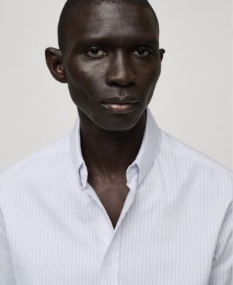 Men's Slim-Fit Kodak-Striped Cotton Shirt