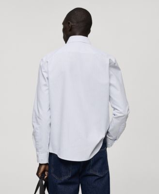 Men's Slim-Fit Kodak-Striped Cotton Shirt