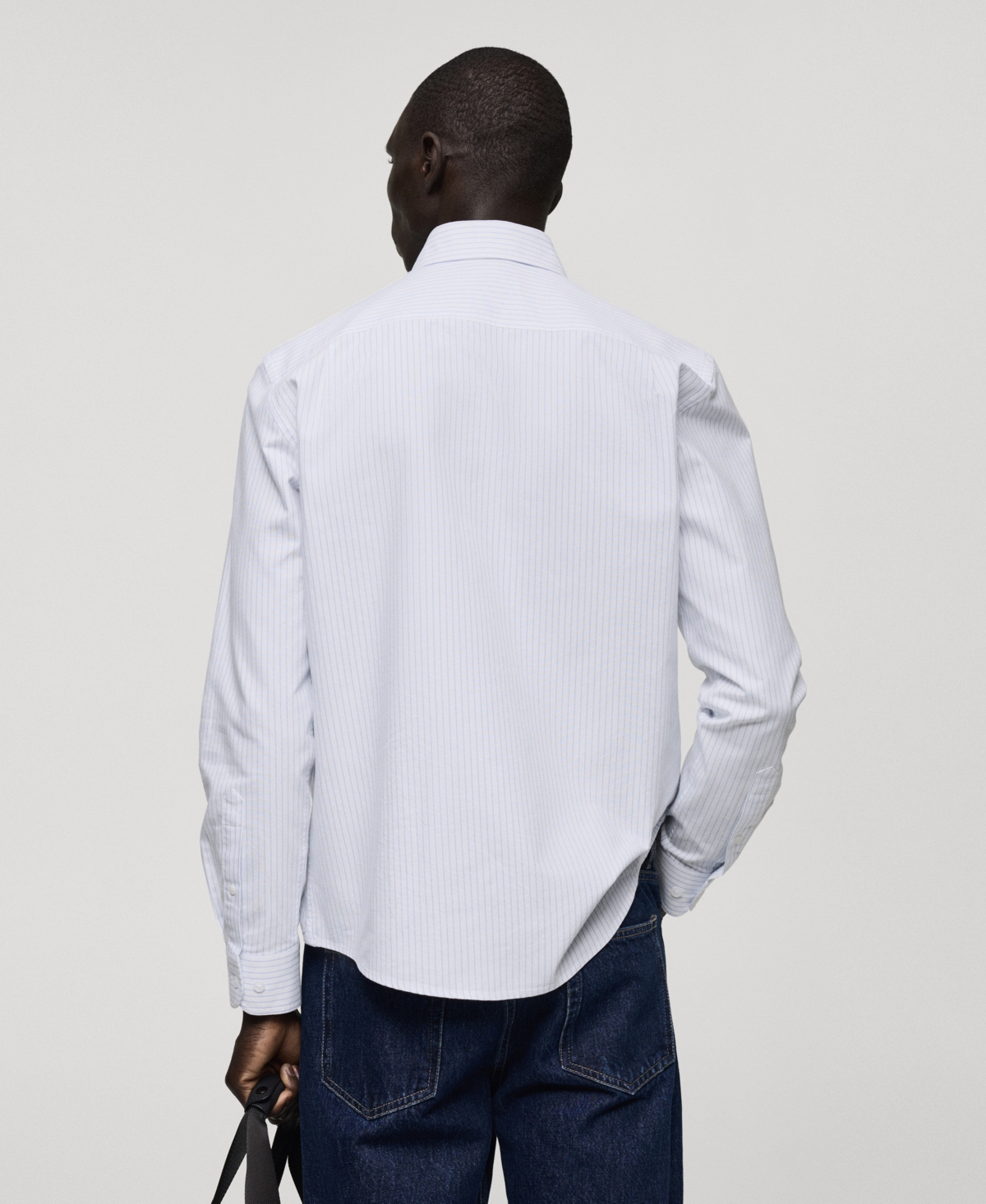 Mango Regular Fit Stripe Cotton Button-up Shirt In White
