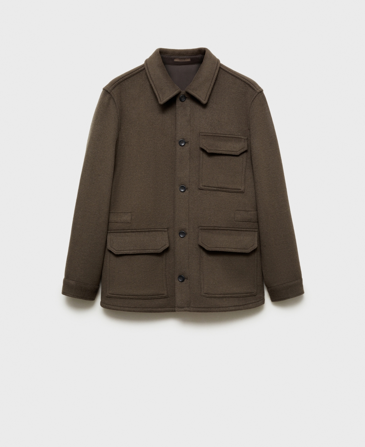 Mango Men's Wool-blend Field Jacket In Khaki
