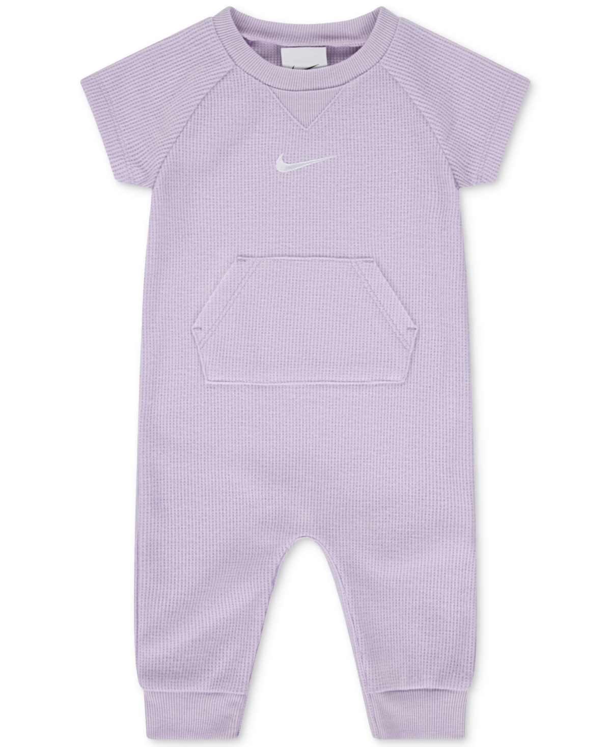 Nike Baby Essentials Short-sleeve Waffle Coverall In Purple