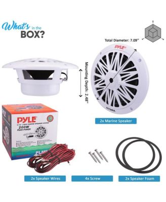 6.5" Marine Component Speakers, 2-Way, 200 Watt, Water-Resistant, White