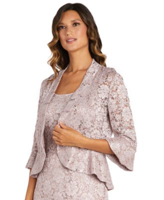 Sequined Lace Midi Dress and Jacket