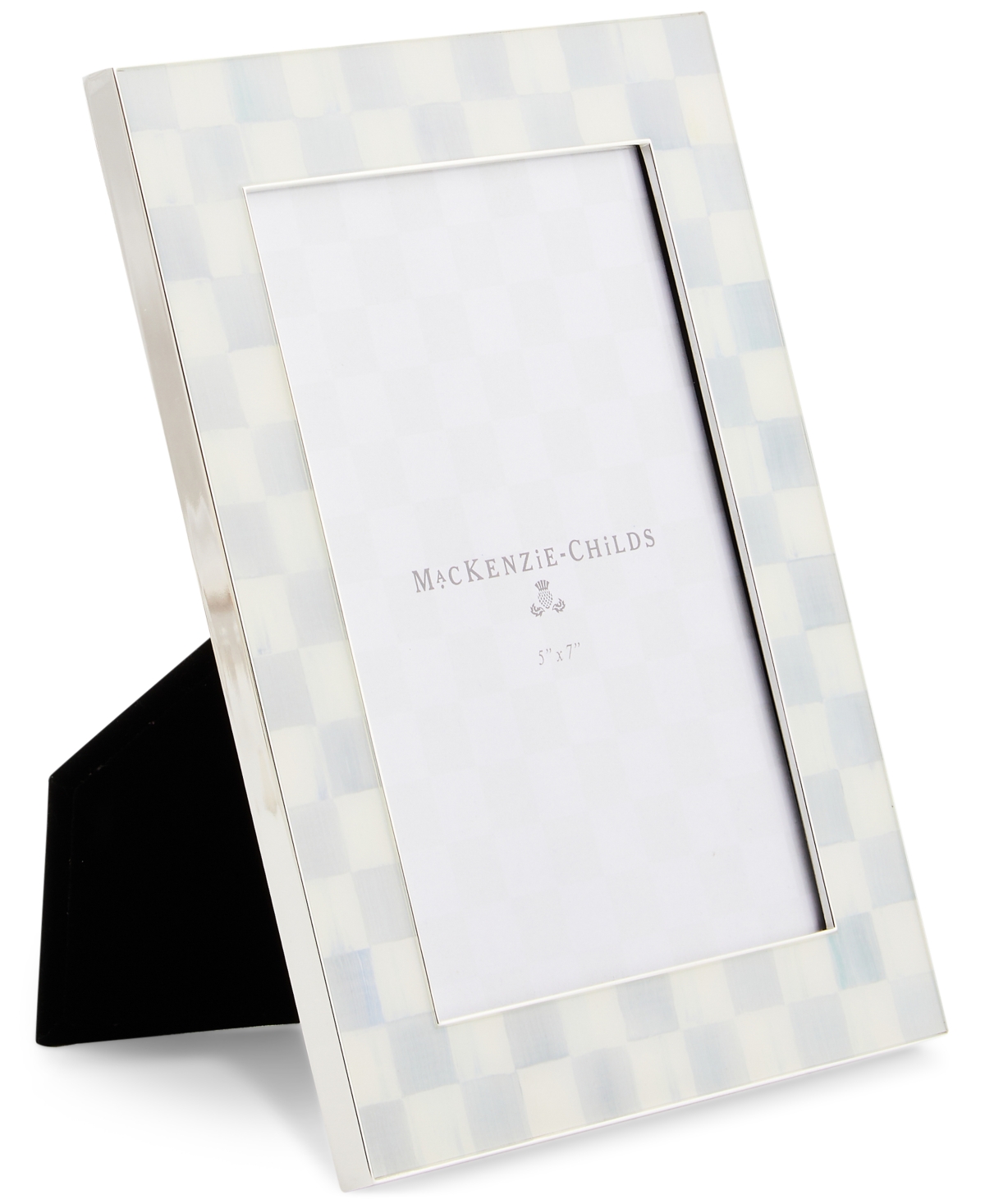 Mackenzie-childs Sterling Check Silver-plated Frame, 5" X 7" In Multi
