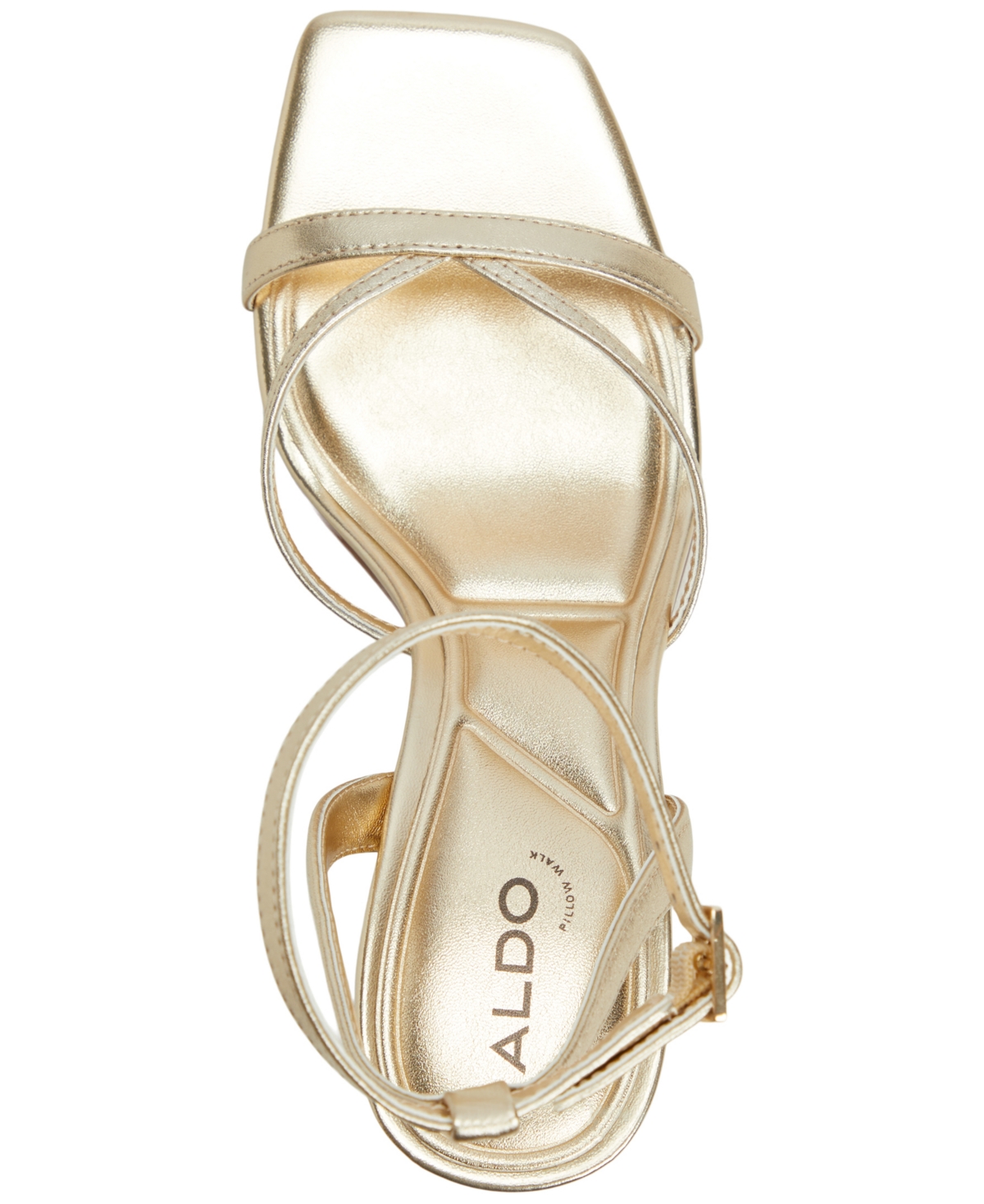 Aldo Stellare Ankle Strap Sandal In Gold Metallic