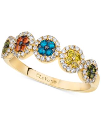 Le Vian Exotics® Multicolor Diamond Ring (3/8 Ct. T.w.) In 14k Gold ...