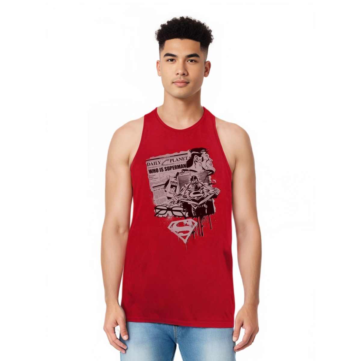 Mens Identity Adult Tank Top - Red