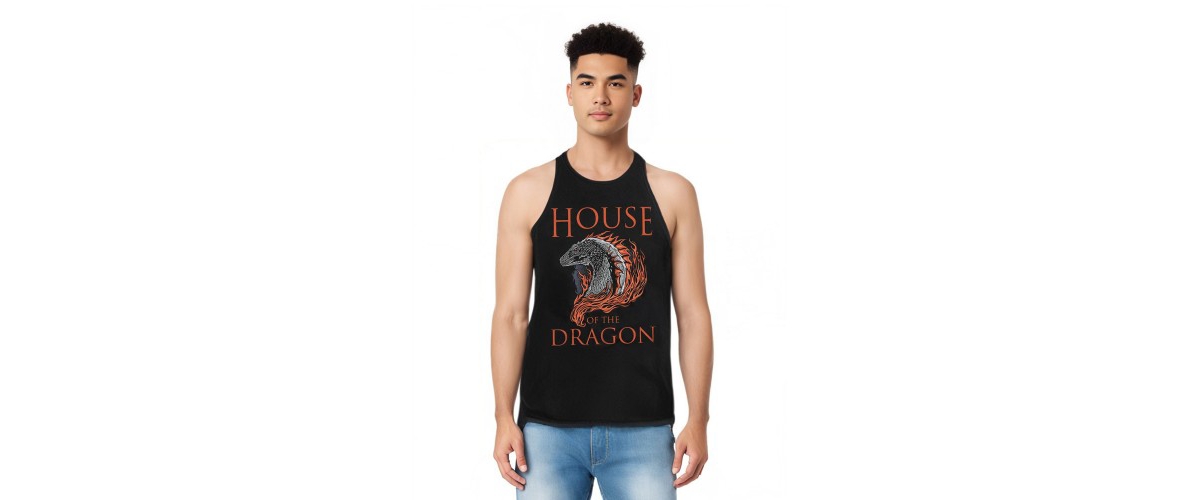 Men's Hod Dragon Illustration Adult Tank Top - Black