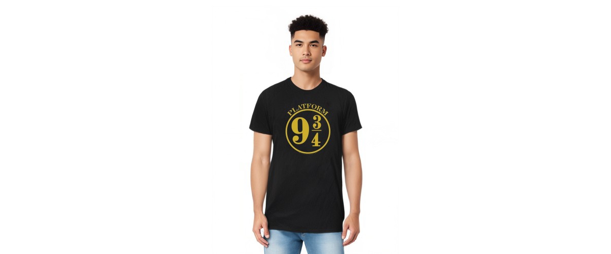 Mens 9 3/4 Short Sleeve Adult T-Shirt - Black