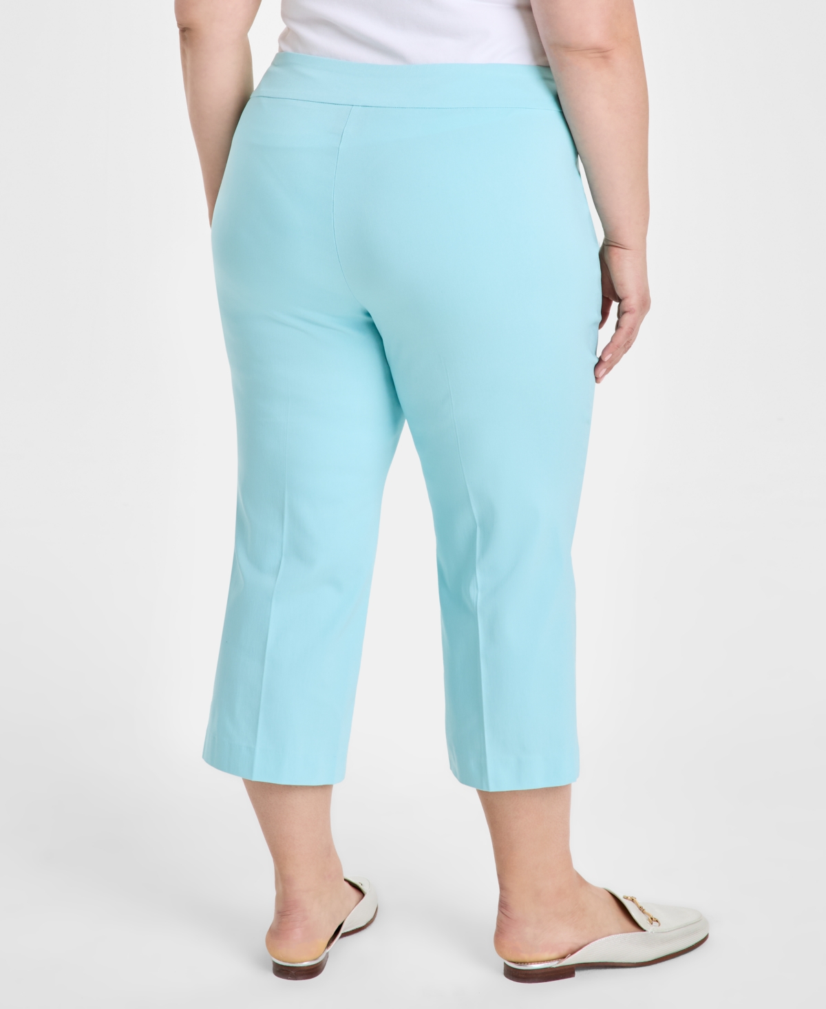 JM COLLECTION PLUS SIZE TUMMY CONTROL PULL-ON CAPRI PANTS, EXCLUSIVELY AT MACY'S 