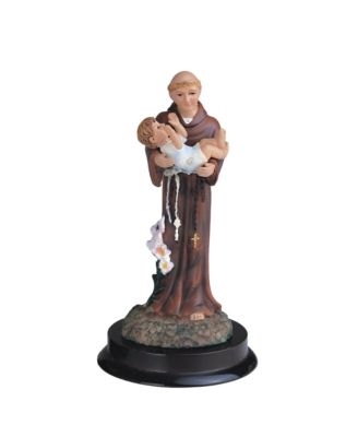 "2-PC Set" 5"H Saint Anthony Holding Child Jesus Statue Anthony of Padua Holy Figurine Statue Ornament Home Room Office Decor and Perfect Ideas for Housewarming, Holidays and Birthdays