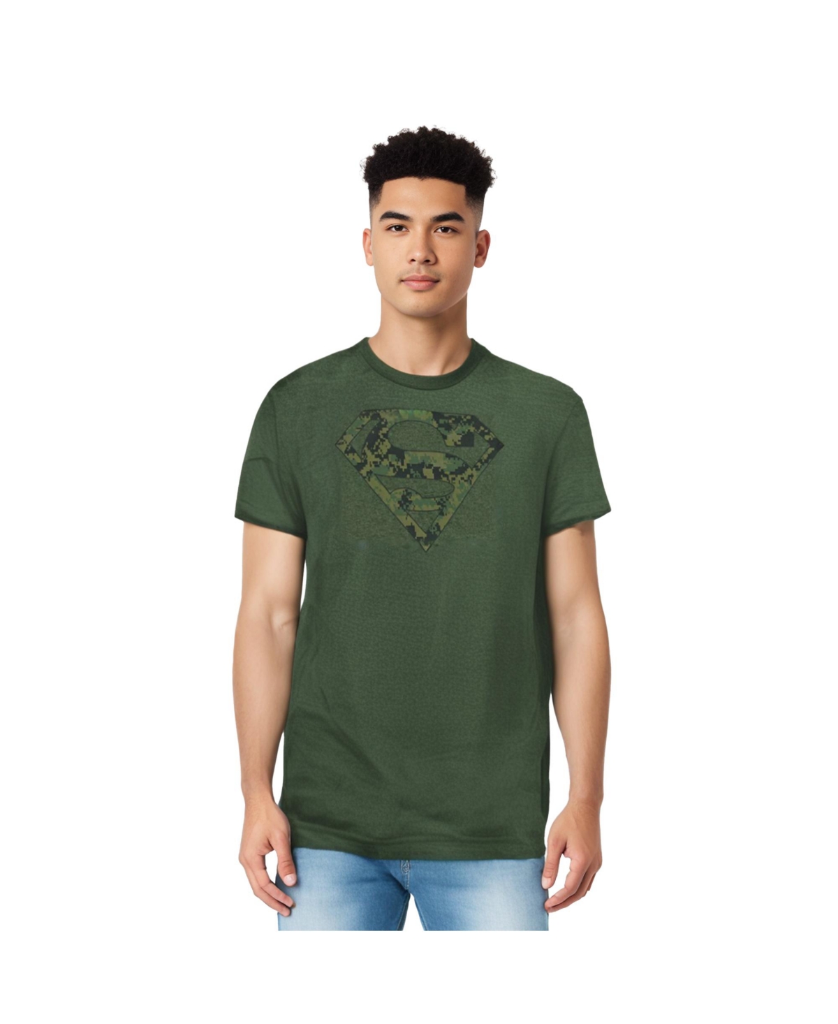 Mens Marine Camo Shield Adult Heather Tee / T-Shirt - Green