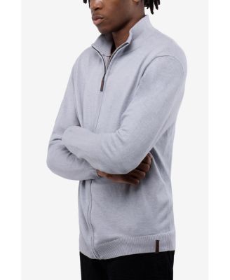 Men's Full Zip Mock Neck Sweater