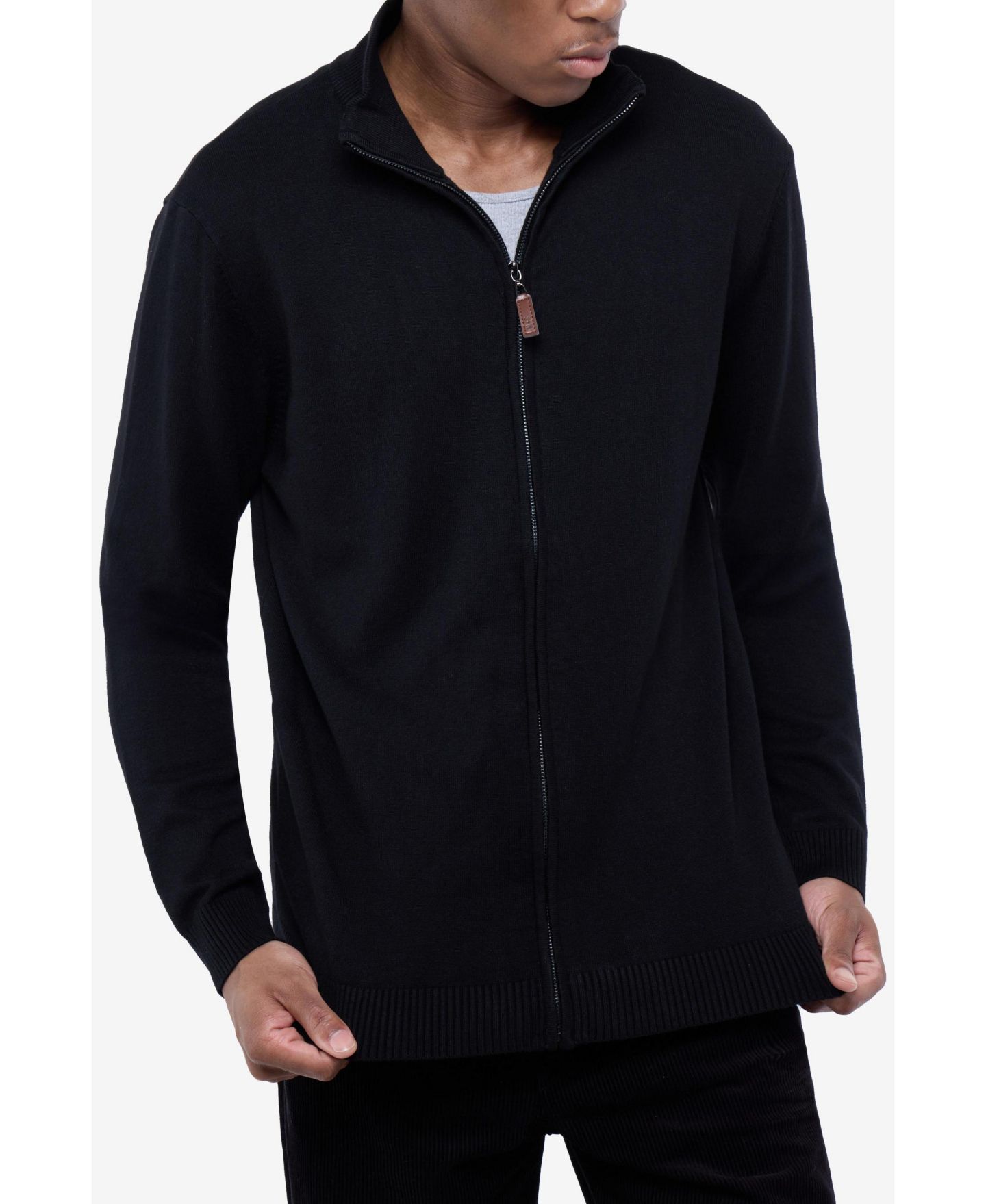 Мужской свитер SPRING + MERCER Full Zip Mock Neck, цвет: Чёрный — фото 4
