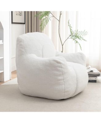 Cozy Bean Bag Chair with Memory Foam Filling, Tufted Faux Fur Bean Bag Sofa-The Pop Home
