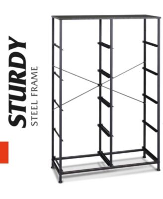 10-Drawer Dresser Fabric Storage Tower for Bedroom Hallway Closets Tall Chest Organizer Unit with Textured Print Fabric Bins Steel Frame Wood Top Easy Pull Handle