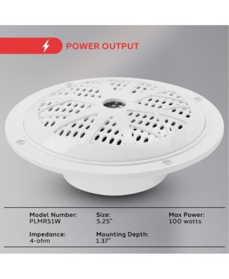 5.25-Inch Marine Component Speakers, 100 Watts, White