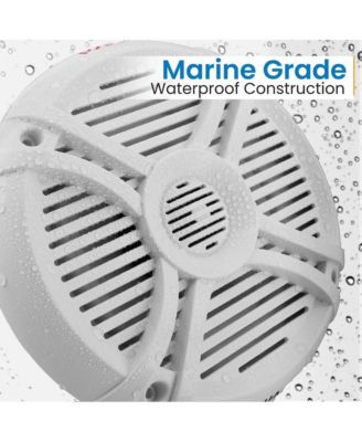 6.5-Inch Component Marine Speakers, 250 Watts, White