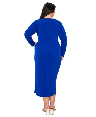 Plus Size Estelle Ruched Bodycon Midi Dress