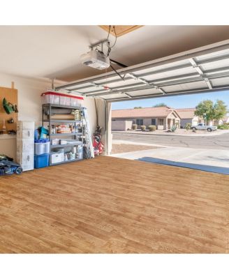 3/8-Inch Thick 96 Sq. Ft. Wood Grain Floor Foam EVA Interlocking Mats Tiles w/ Borders - for Home, Playroom, Basement, Trade Show