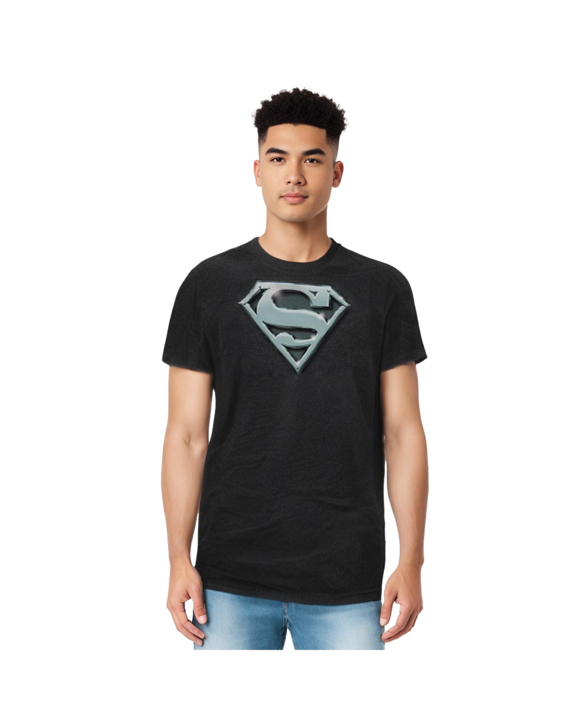 Mens Chrome Shield Adult Heather Tee / T-Shirt - Black