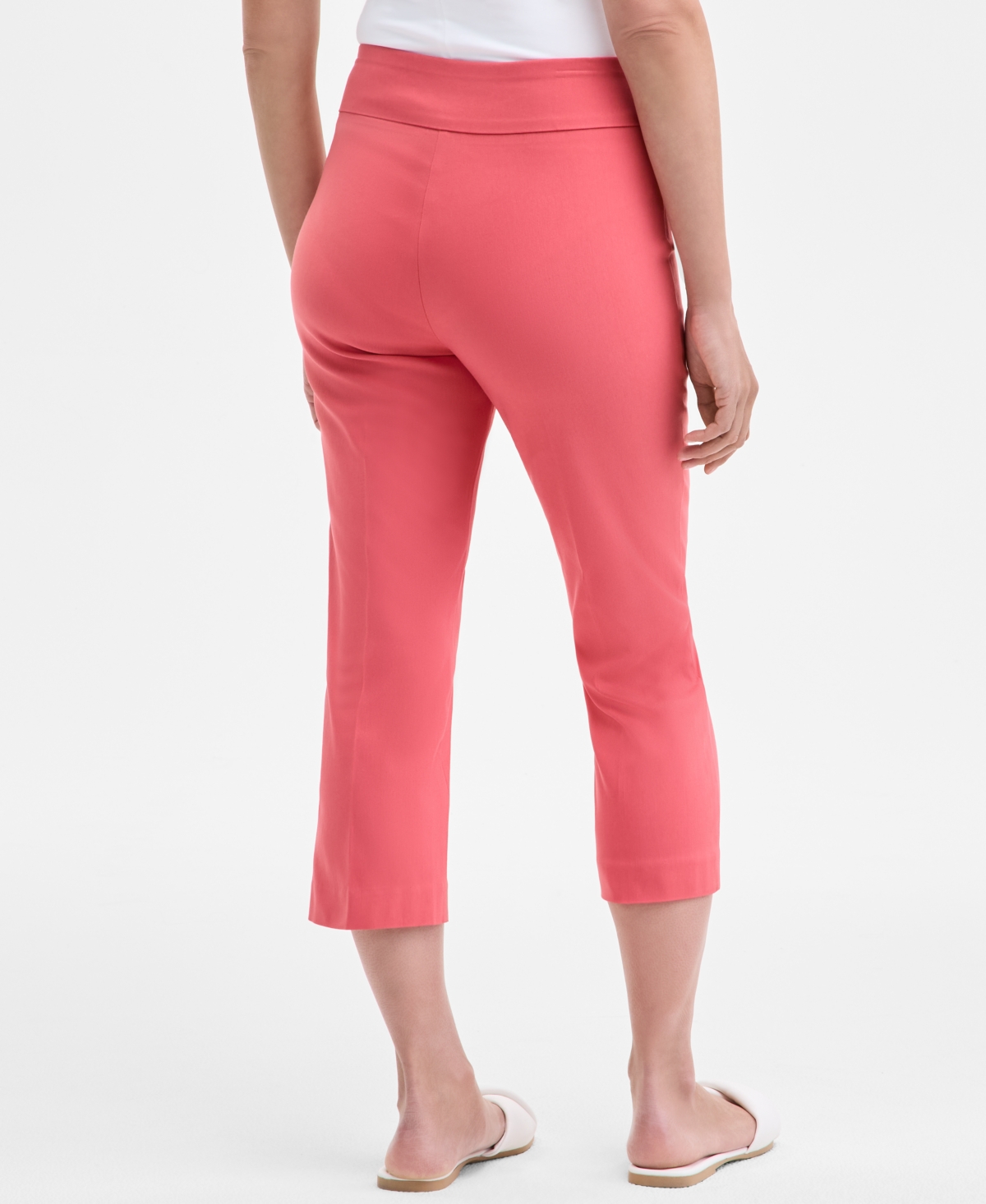 Shop Jm Collection Women's Pull-on Capri Tummy-control Pants, Exclusively At Macy's In Pink Royale