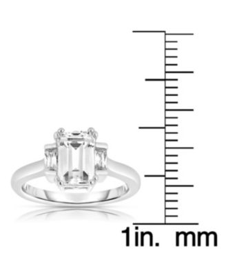 Cubic Zirconia Sterling Silver Asscher-cut Cubic Zirconia Ring
