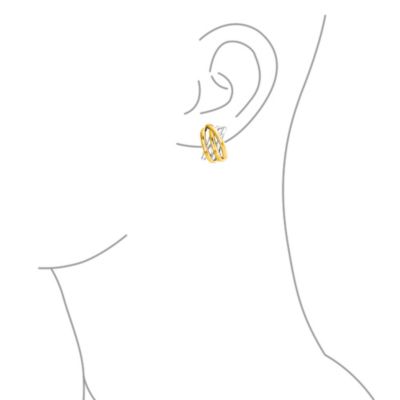 Classic Celtic Knot Clip-On Earrings Two Tone For Non-Pierced Ears Gold Plated