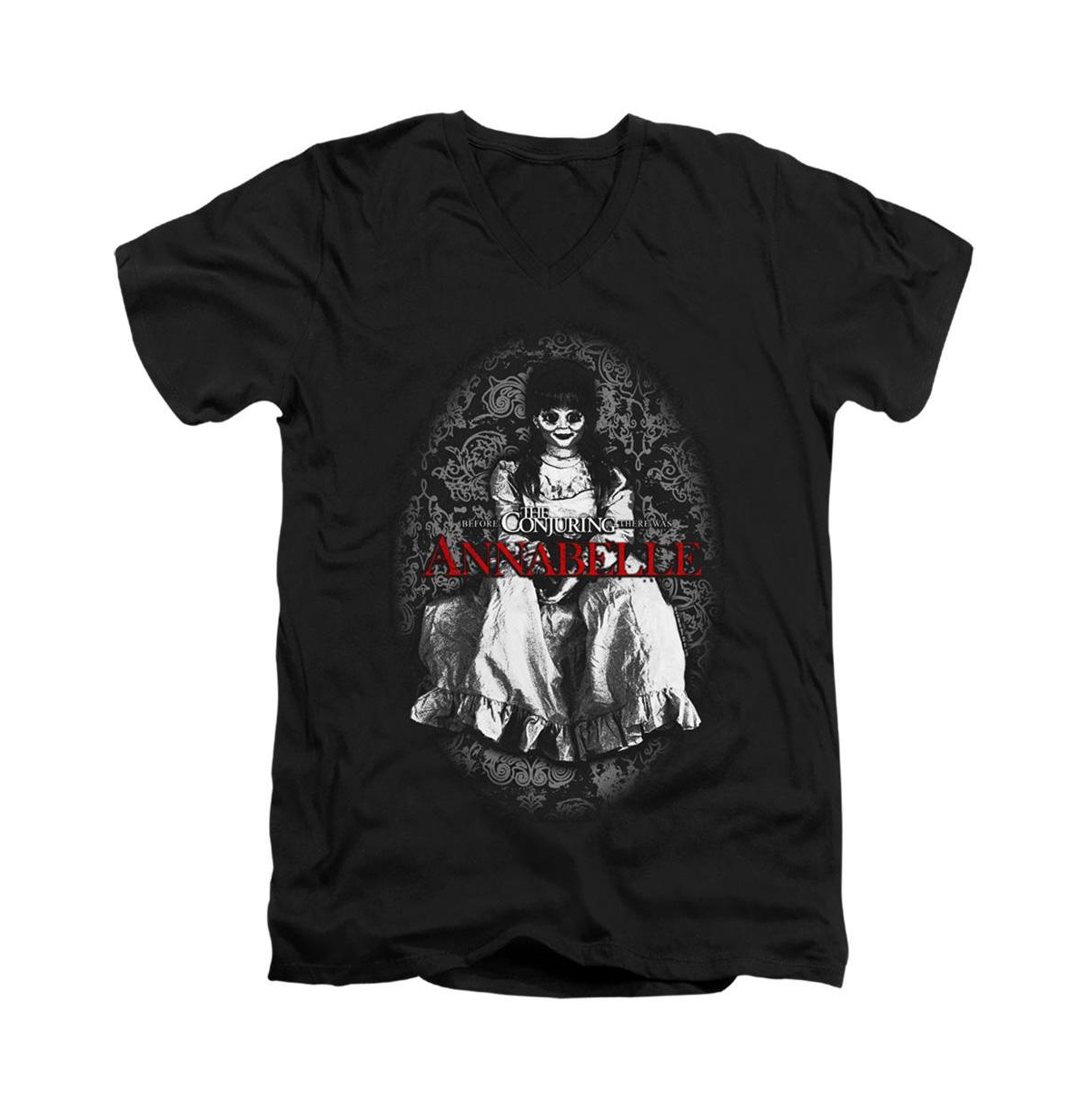 Mens Short Sleeve Adult V Neck Premium Cotton Tee / T-Shirt - Black