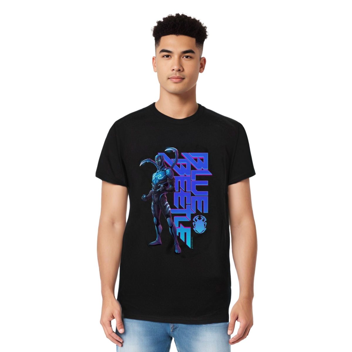 Mens Standing Short Sleeve Adult Tall Tee / T-Shirt - Black