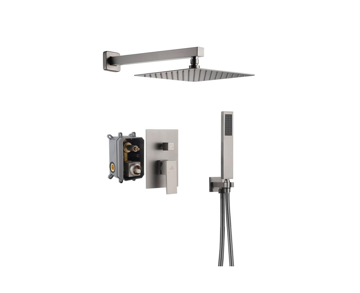Pressure-Balanced (Temperature And Volume) All-In-One Kit with Rough in-Valve - Brushed nickel