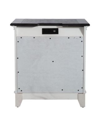 2 Drawer Night Stand w/ Charging Station