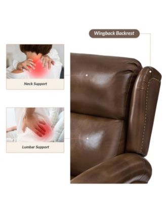 Genuine Leather Spindle Leg Volkert Traditional Manual Recliner