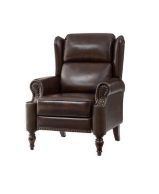 Genuine Leather Spindle Leg Volkert Traditional Manual Recliner