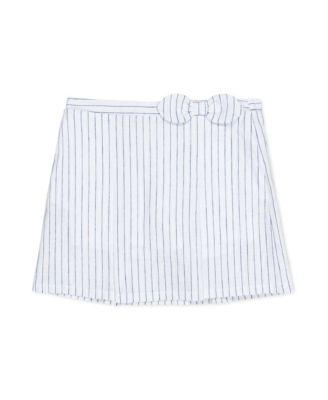 Big Girls Linen Pull-On Pleated Bow Skort