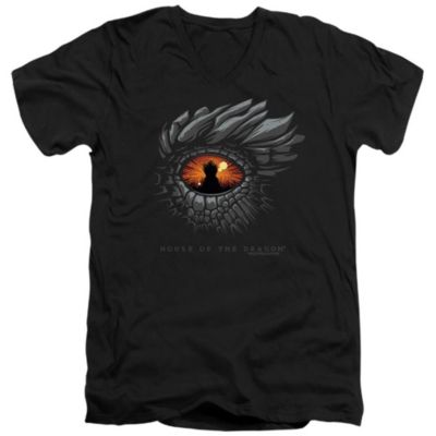 Men's Eye Of The Dragon Short Sleeve Adult V Neck Premium Cotton Tee / T-Shirt