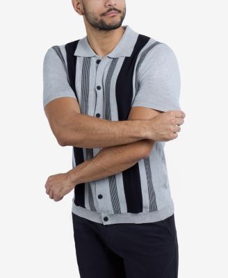 Men's Short Sleeve Sweater Knit Polo Shirt