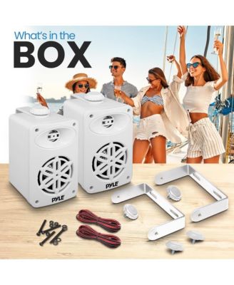 3.5” 2-Way Indoor/Outdoor Speaker System - Waterproof Design with 1/2” High Compliance Polymer Tweeter