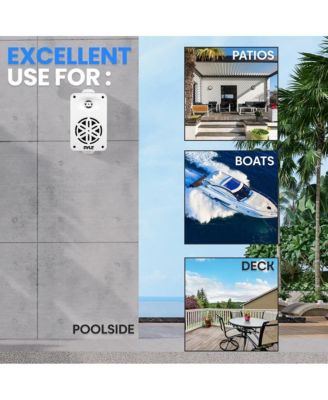 3.5” 2-Way Indoor/Outdoor Speaker System - Waterproof Design with 1/2” High Compliance Polymer Tweeter