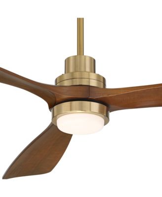 66" Delta XL Modern Indoor Ceiling Fan 3 Blade LED Light Remote Control Soft Brass Finish Bedroom Living Room DC Motor