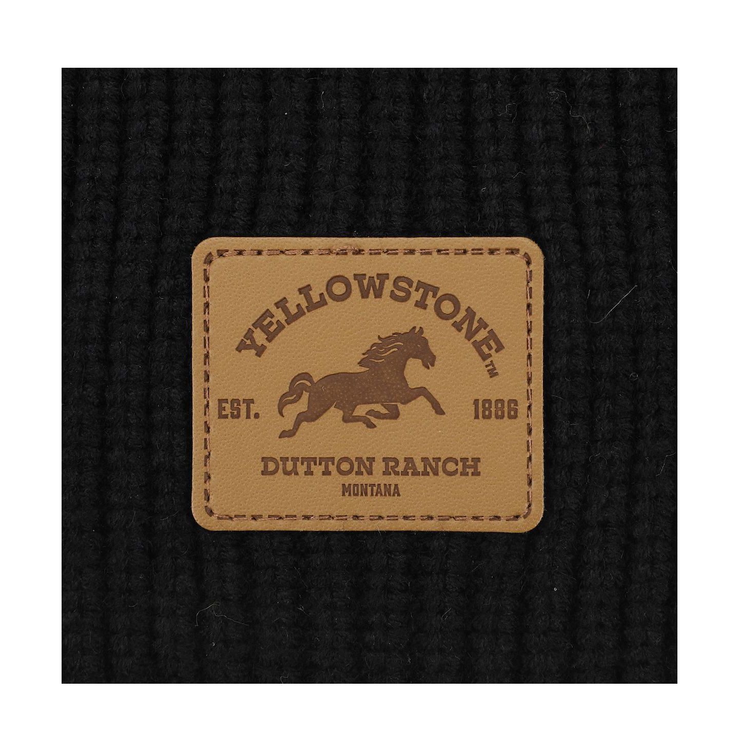 Мужская шапка Yellowstone Dutton Ranch Black Cuff Beanie, цвет: Чёрный — фото 2