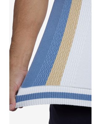 Men's Jacquard Crew Neck Short Sleeve Sweater