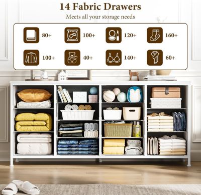 63 Inch metal 14 Drawer Dresser