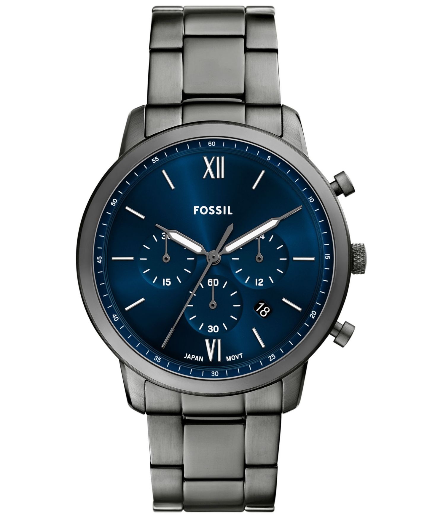 Мужские часы Fossil Neutra Chronograph Smoke Stainless-Steel Watch, 44mm — фото 1